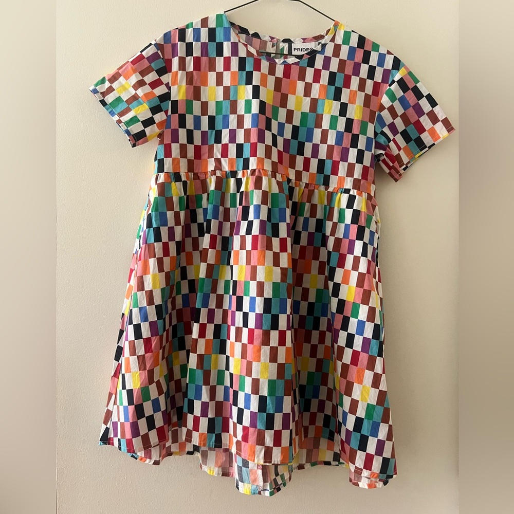 Multicolored Checkered Girls' Dress